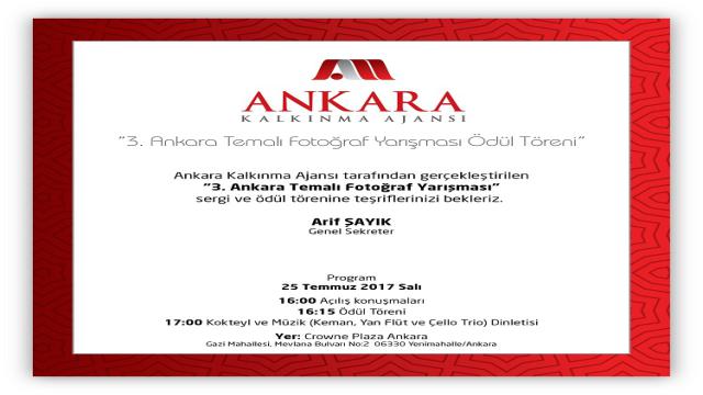 3. Ankara Temalı Fotoğraf Yarışması Ödül Töreni